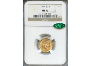 PMJ Coins & Collectibles, Inc. 1904 $2.50  Gold  NGC  MS66  CAC   Liberty Head
