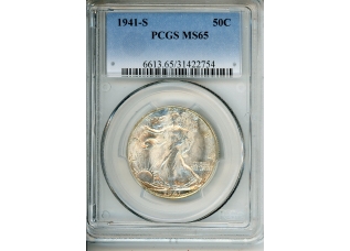 PMJ Coins & Collectibles, Inc. 1941 S 50C PCGS MS 65 Walking Liberty Half-dollar