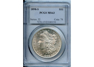 PMJ Coins & Collectibles, Inc. 1898 S  $1  PCGS  MS63  Morgan Dollar