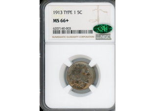 PMJ Coins & Collectibles, Inc. 1913 5C NGC MS66+ Type 1 CAC
