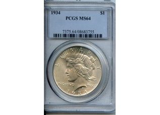 PMJ Coins & Collectibles, Inc. 1934  $1  PCGS  MS64  Peace Dollar
