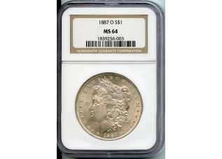 PMJ Coins & Collectibles, Inc. 1887 O $1  NGC  MS64  Morgan Dollar