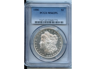 PMJ Coins & Collectibles, Inc. 1886  $1    PCGS  MS62 PL  Morgan Dollar