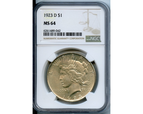 PMJ Coins & Collectibles, Inc. 1923 D  $1  NGC  MS64  Peace Dollar