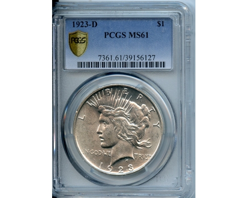 PMJ Coins & Collectibles, Inc. 1923 D  $1  PCGS  MS61  PEACE DOLLAR