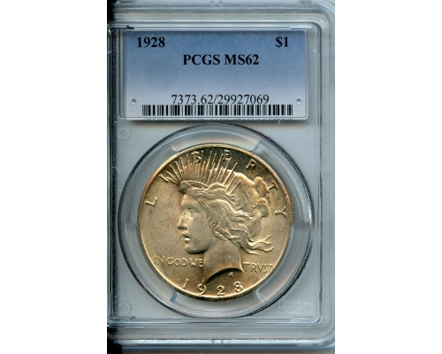 PMJ Coins & Collectibles, Inc. 1928  PCGS  MS62  Peace Dollar