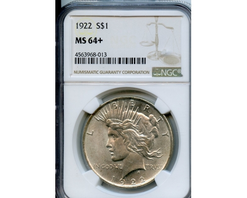 PMJ Coins & Collectibles, Inc. 1922  $1   NGC  MS64+  Peace Dollar