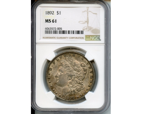 PMJ Coins & Collectibles, Inc. 1892  $1  NGC  MS61  Morgan Dollar