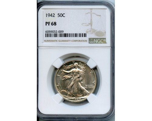 PMJ Coins & Collectibles, Inc. 1942  50C  NGC  PF 68  Walking Liberty Half-dollar
