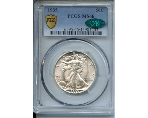 PMJ Coins & Collectibles, Inc. 1935 50C PCGS MS66 Walking Liberty  CAC