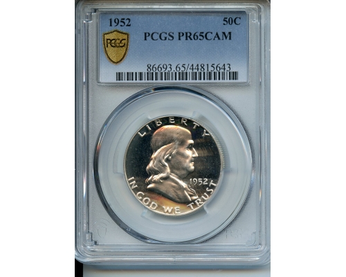 PMJ Coins & Collectibles, Inc. 1952 50C PCGS PR65 CAMEO  Franklin  Half-dollar