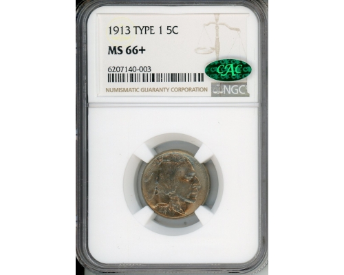 PMJ Coins & Collectibles, Inc. 1913 5C Buffalo Nickel NGC MS66+ Type 1 CAC
