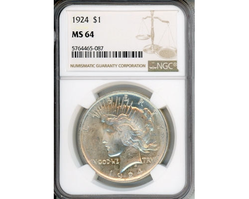 PMJ Coins & Collectibles, Inc. 1924 $1 NGC MS 64