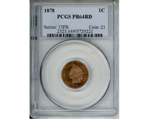 PMJ Coins & Collectibles, Inc. 1878 1C PCGS PR64RD Indian Head Penny Proof