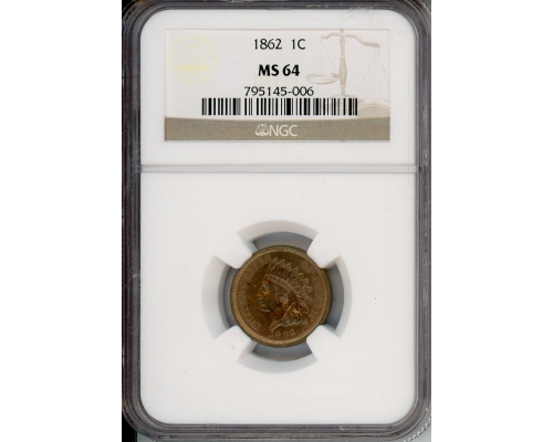 PMJ Coins & Collectibles, Inc. 1862 1C NGC MS64