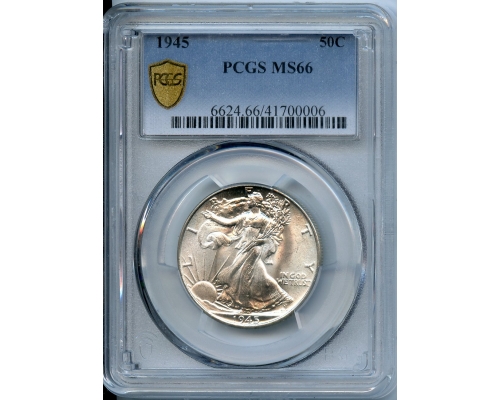 PMJ Coins & Collectibles, Inc. 1945  50C  PCGS  MS66  Walking Liberty Half-dollar