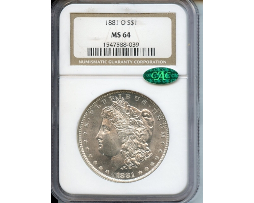 PMJ Coins & Collectibles, Inc. 1881 O  $1  NGC MS64  CAC