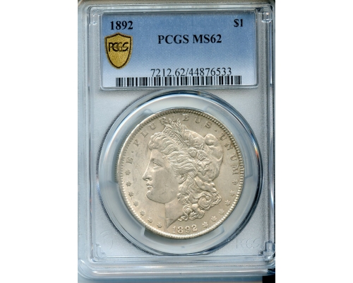 PMJ Coins & Collectibles, Inc. 1892  $1  PCGS  MS62  Morgan Dollar