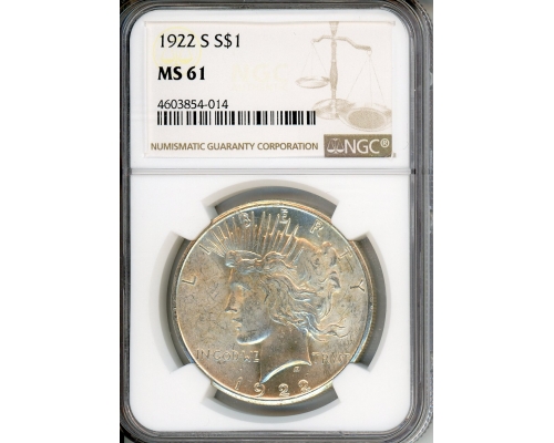PMJ Coins & Collectibles, Inc. 1922 S $1 NGC MS 61