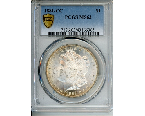 PMJ Coins & Collectibles, Inc. 1881 CC $1 PCGS MS 63