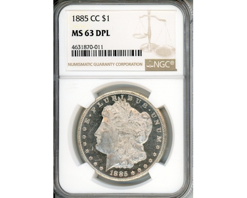 PMJ Coins & Collectibles, Inc. 1885 CC $1 NGC MS 63 DPL