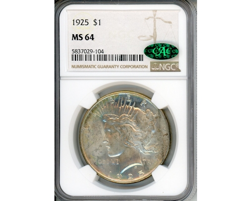PMJ Coins & Collectibles, Inc. 1925 $1 NGC MS 64 CAC