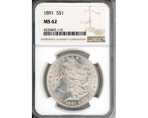 PMJ Coins & Collectibles, Inc. 1891 $1 NGC MS 62