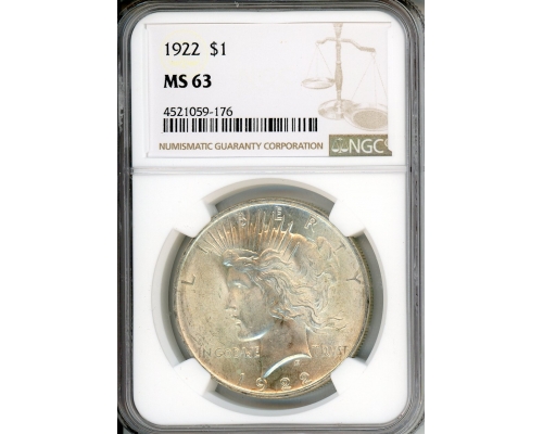 PMJ Coins & Collectibles, Inc. 1922 $1 NGC MS 63