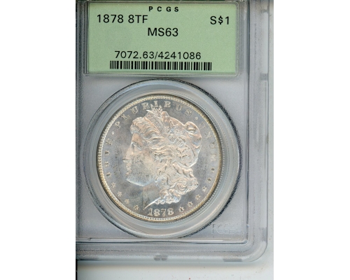 PMJ Coins & Collectibles, Inc. 1878 8TF $1 PCGS MS63