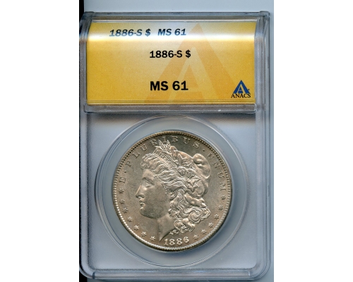 PMJ Coins & Collectibles, Inc. 1886 S  $1  ANACS  MS61  Morgan Dollar