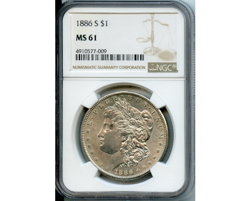 PMJ Coins & Collectibles, Inc. 1886 S  $1  NGC  MS61  Morgan Dollar