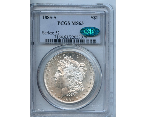 PMJ Coins & Collectibles, Inc. 1885 S  $1  PCGS  MS63  CAC  Morgan Dollar