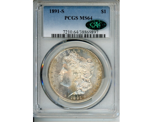 PMJ Coins & Collectibles, Inc. 1891 S $1 PCGS MS 64 CAC