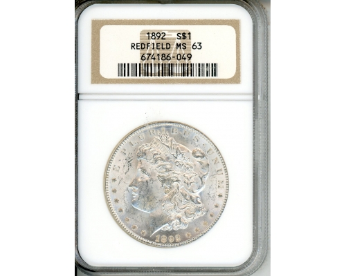 PMJ Coins & Collectibles, Inc. 1892 $1 NGC MS 63