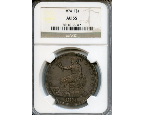 PMJ Coins & Collectibles, Inc. 1874  $1  NGC  AU55  Trade Dollar