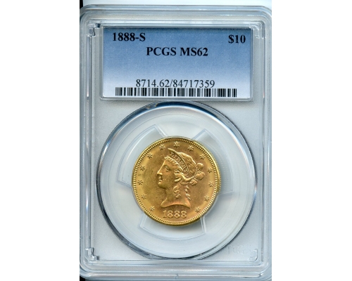PMJ Coins & Collectibles, Inc. 1888 S  $10  Gold  PCGS  MS62 Liberty